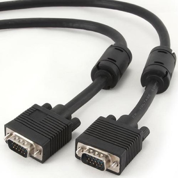 CABLEXPERT PREMIUM VGA HD15M/HD15M DUAL-SHIELDED W/2 FERRITE CORE 1.8M CABLE