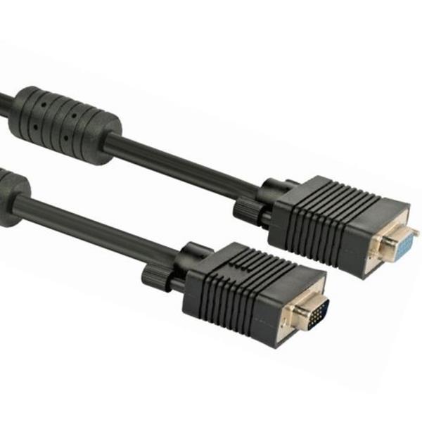 CABLEXPERT PREMIUM VGA-Ext.HD15M-HD15F DUAL-SHIELDED W-2*ferrite 3M CABLE BLACK