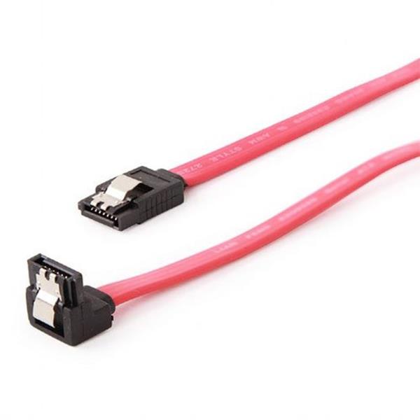 CABLEXPERT SERIAL ATA III 30CM DATA CABLE WITH 90 DEGREE BENT CONNECTOR METAL CLIPS BULK