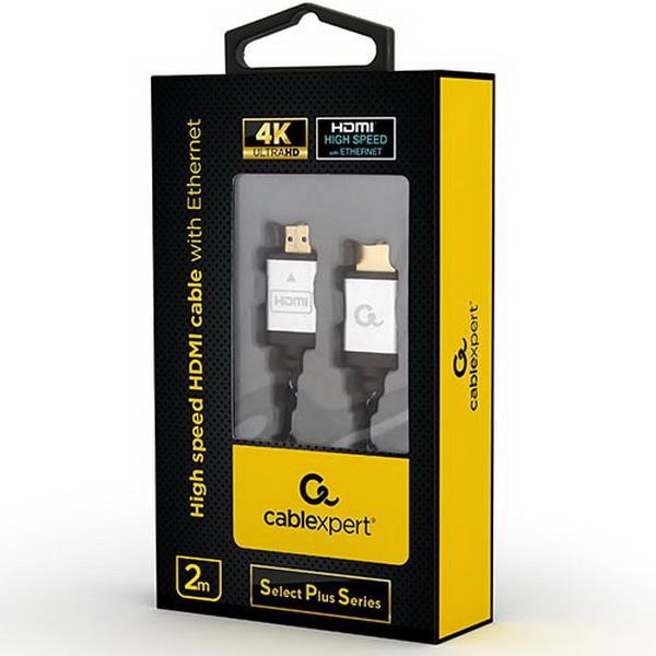CABLEXPERT 4K HIGH SPEED HDMI CABLE WITH ETHERNET "SELECT PLUS SERIES" 2M