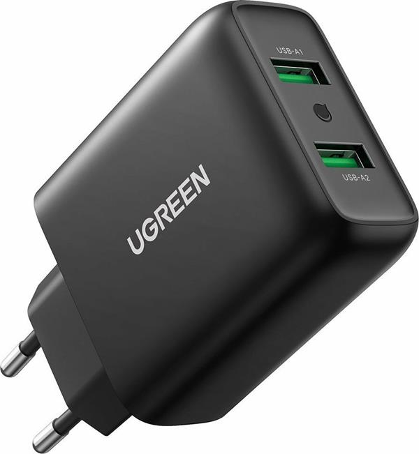 Ugreen Charger Cd161 36W Dual Qc3.0 Black 10216