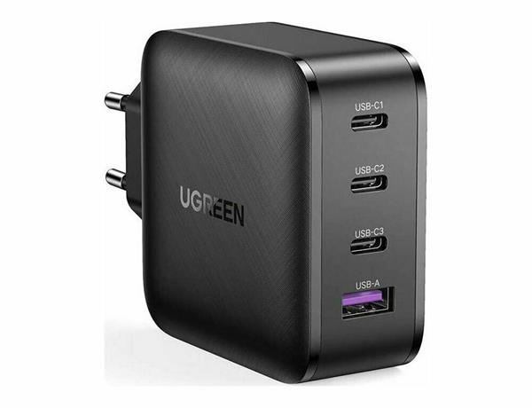 Ugreen Charger Gan Cd224 65W Pdx3 Plus Qc3.0 Black 70774