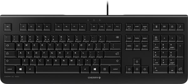 CHERRY KC 1000 KEYBOARD CABLE 104 KEYS  4 ADDITIONAL SPECIAL KEYS  AMERICAN BLACK, US LAYOUT  WITH EURO SYMBOL