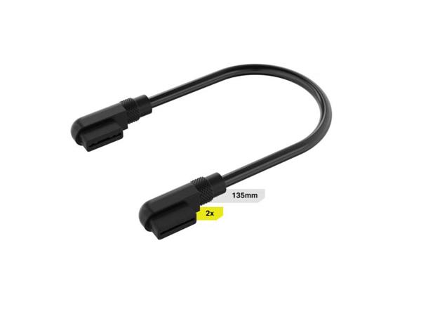 Corsair Diy Cable Icue Link 2X135Mm With Slim 90° Connectors - Black - Cl-9011133-Ww Cl-9011133-Ww
