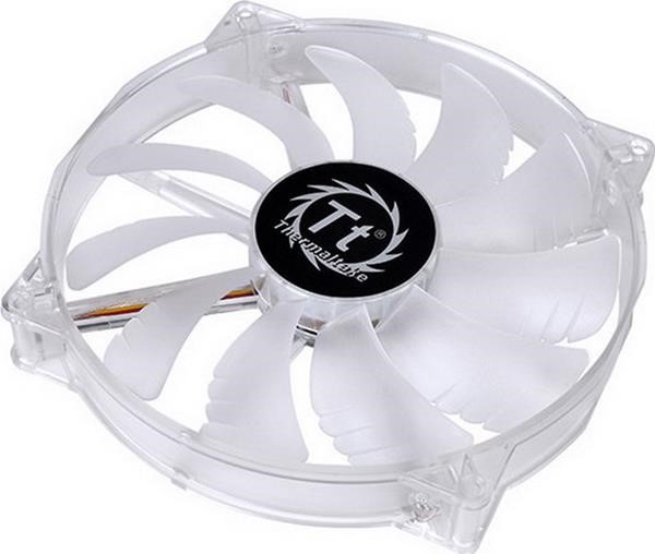 THERMALTAKE PURE 20 LED 200X200X30, CASE FAN DB 28.2 220.3 M³ / H  129.639 CFM  TRANSPARENT