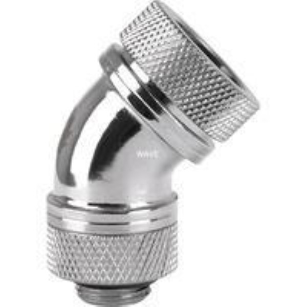 THERMALTAKE PACIFIC G1 / 4 PETG 45 DEGREE COMPRESSION 16MM OD, ADAPTER FOR WATER COOLING TUBE PETG ON COPPER SILVER G 1/4, CL-W096-CA00SL-A