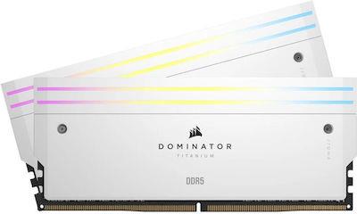 Corsair Dominator Titanium RGB XMP White 32GB DDR5 RAM με 2 Modules (2x16GB) και Ταχύτητα 7000