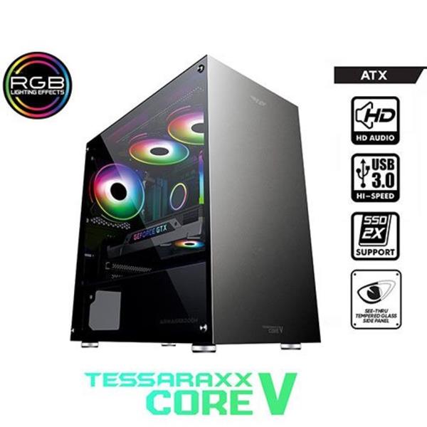 ARMAGGEDDON RGB ATX GAMING CASE TESSARAXX CORE V BLACK