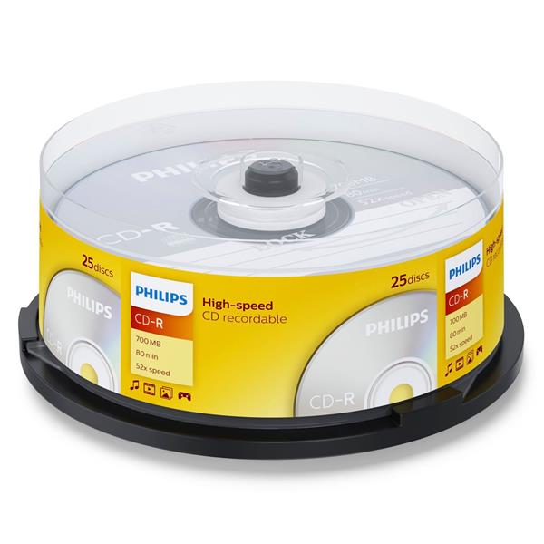 1X25 PHILIPS CD-R 80MIN 700MB 52X SP