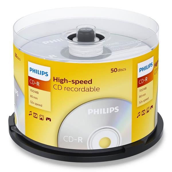 1X50 PHILIPS CD-R 80MIN 700MB 52X SP