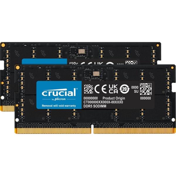 CRUCIAL DDR5-5600 KIT 32GB 2X16GB SODIMM CL46 16GBIT