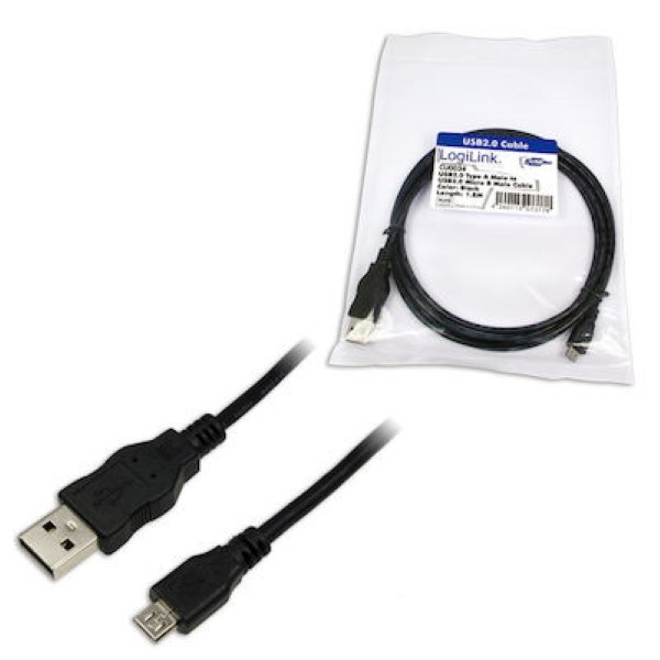 LOGILINK USB A  2.0 TO MICRO USB B  2.0 1.8M