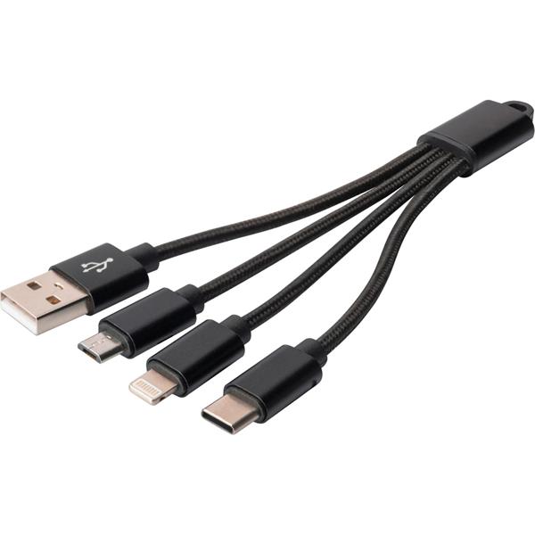 DIGITUS 3-IN-1 CABLE USB-A + LIGHTNING + MICRO USB + USB-C
