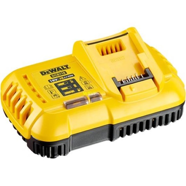 DEWALT QUICK CHARGER DCB118, CHARGER YELLOW - BLACK, FOR FLEX VOLT BATTERIES AND XR SLIDING BATTERY