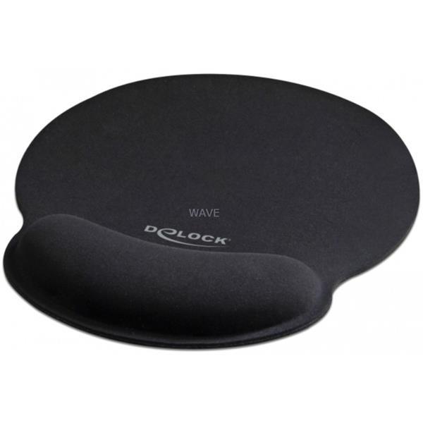 DELOCK ERGONOMIC MOUSE PAD WITH GEL WRIST REST BLACK