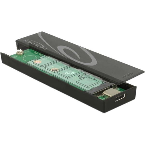 DELOCK EXTERNAL HOUSING M.2 SSD USB C DRIVE ENCLOSURE BLACK
