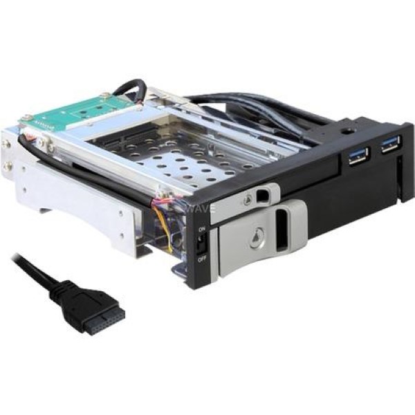 BLACK 2X USB 3.0 DELOCK 5.25 FRAME FOR 1 X 2.5 - 1 X 3.5 SATA