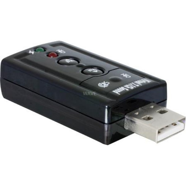 DELOCK USB SOUND ADAPTER 7.1 61645, SOUND CARD BLACK, RETAIL