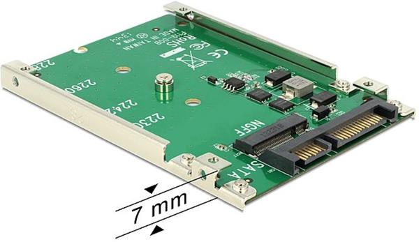 DELOCK CONVERTER SATA 22P>M.2 NGFF 2,5" 7MM