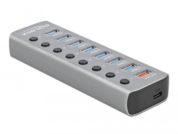 DELOCK USB 3.2 GEN1 HUB+ 7PO+SLK+USB-C 63264