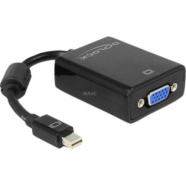 DELOCK MINI DISPLAYPORT ADAPTER TO VGA BLACK, 11 CM