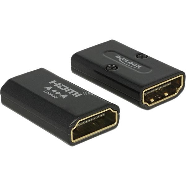 DELOCK HDMI-A FEMALE> HDMI-A FEMALE 4K, ADAPTER BLACK, GENDER CHANGER