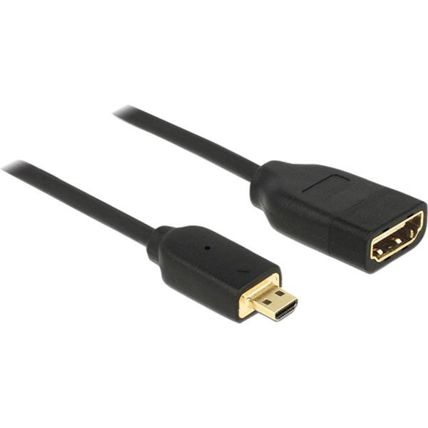 DELOCK MICRO HDMI - HDMI 4K, ADAPTER BLACK, 20 CM
