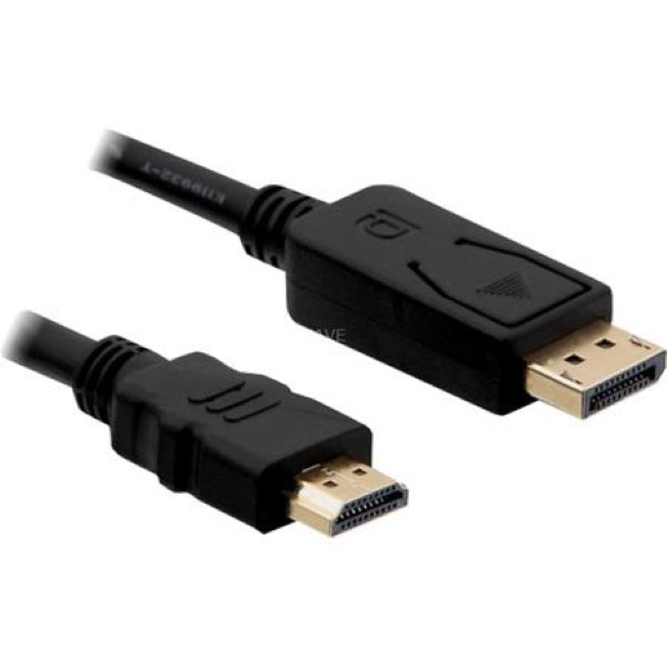 DELOCK DISPLAYPORT MALE TO HDMI CONNECTOR, CABLE BLACK, 3 METERS, LITE RETAIL