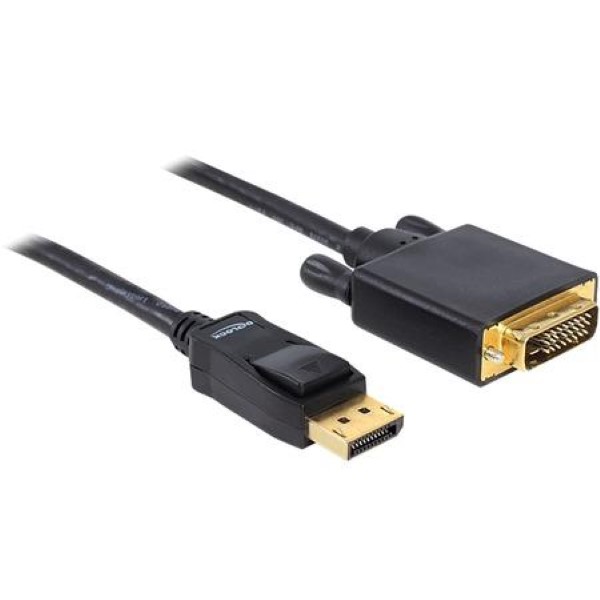 DELOCK CABLE DISPLAYPORT MALE> DVI 24 - 1 MALE BLACK, 1 METER
