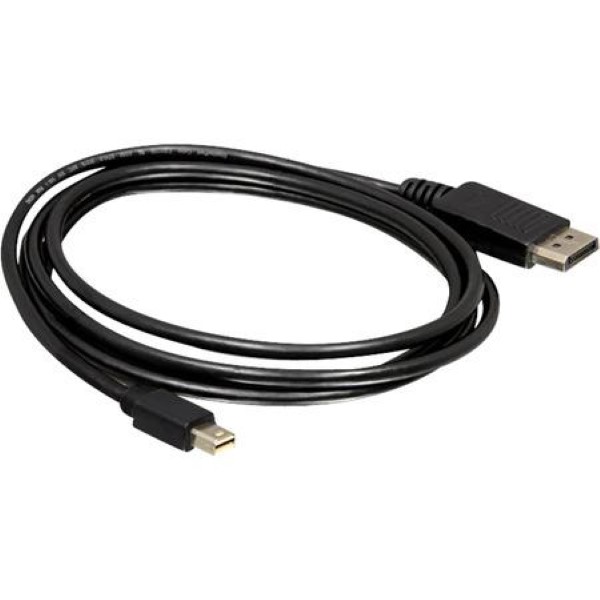 DELOCK MINI DISPLAYPORT TO DISPLAYPORT CABLE BLACK, 3 METERS