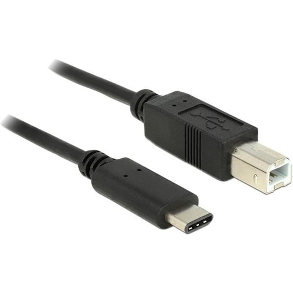 DELOCK USB 2.0 CABLE, CONNECTOR C  CONNECTOR B BLACK, 1 METER