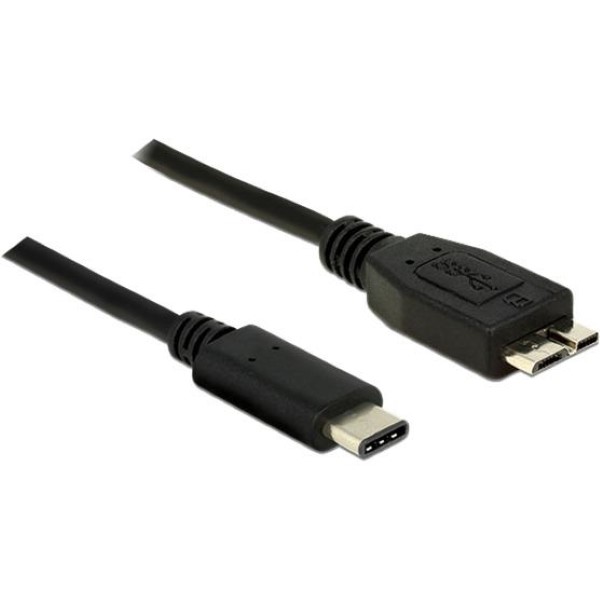 DELOCK ADAPTER USB 3.1 PLUG C  MICRO PLUG B, 1 METER BLACK, SUPER SPEED ​​USB 10 GBPS USB 3.1, GEN 2