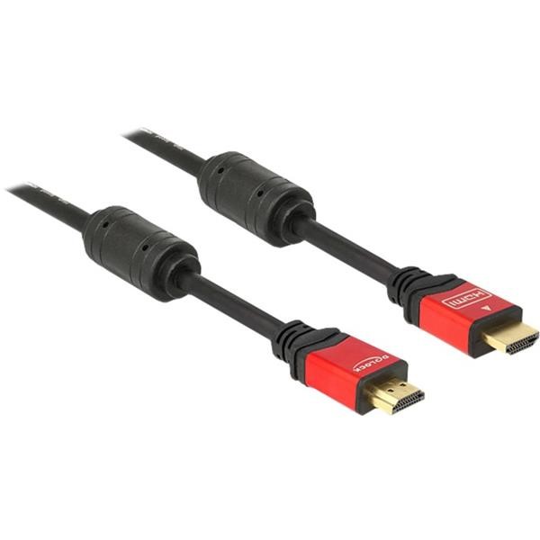 DELOCK HIGH SPEED ​​HDMI CABLE A  MALE > HDMI A  MALE   BLACK, 5 METERS