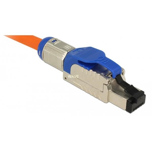 DELOCK RJ45 CONNECTOR ASSEMBLED IN THE FIELD CAT.8 METAL BLUE