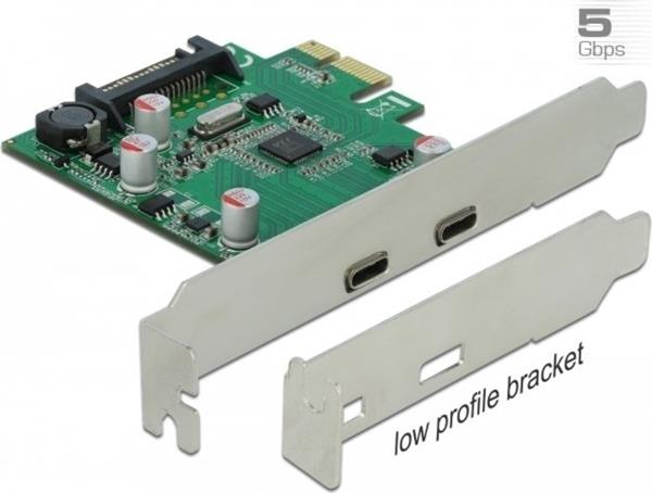 DELOCK PCIE X1>2X EXTERN SUPERSPEED USB  USB 3.2 GEN 1  USB TYP-C
