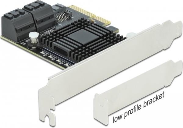 DELOCK PCIE 5P SATA X4 LP 90498