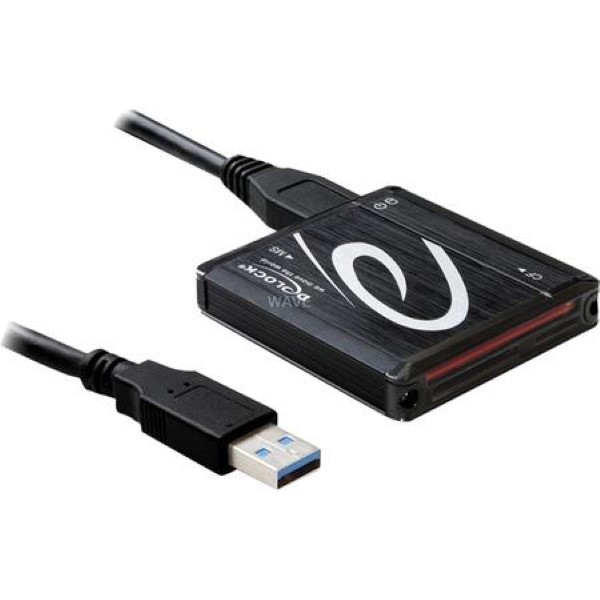 DELOCK USB 3.0 CARD READER ALL IN 1 CARD READER BLACK, RETAIL