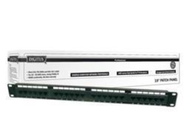 DIGITUS PATCHPANEL  24 PORT CAT6  UTP ΜΑΥΡΟ