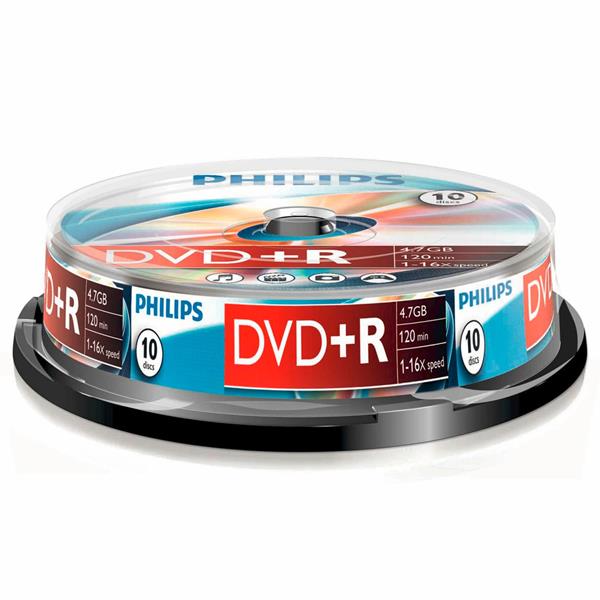 1X10 PHILIPS DVD+R 4,7GB 16X SP