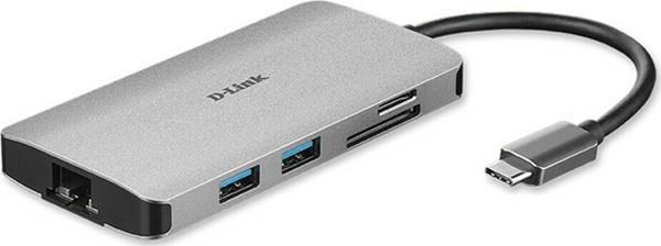 Hub DLink 8-IN-1 USB-C HUB HDMI,RJ45,CARD,PD DUB-M810