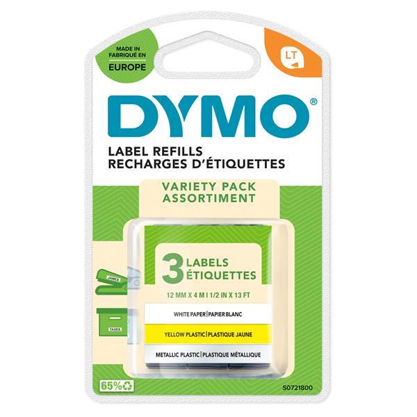 DYMO LETRATAG VARIETY PACK PAPER, PLASTIC, METALLIC