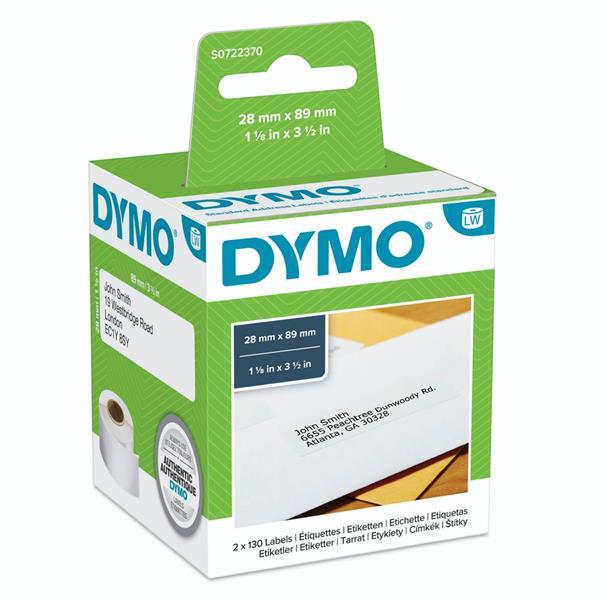DYMO ADDRESS LABELS        99010 89MM X 28MM / 2 X 130 LABELS