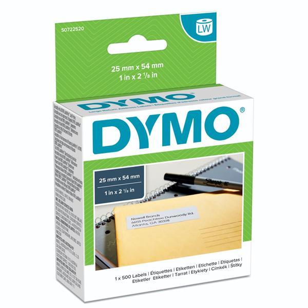 DYMO LARGE RETURN ADDRESS LABELS 54MM X 25MM WHITE 500 PCS  11352