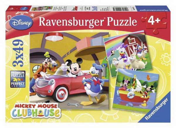 RAVENSBURGER PUZZLE - WD DISNEY MICKEY MOUSE CLUBHOUSE:EVERYBODY LOVES MICKEY  3X49PCS.   09247