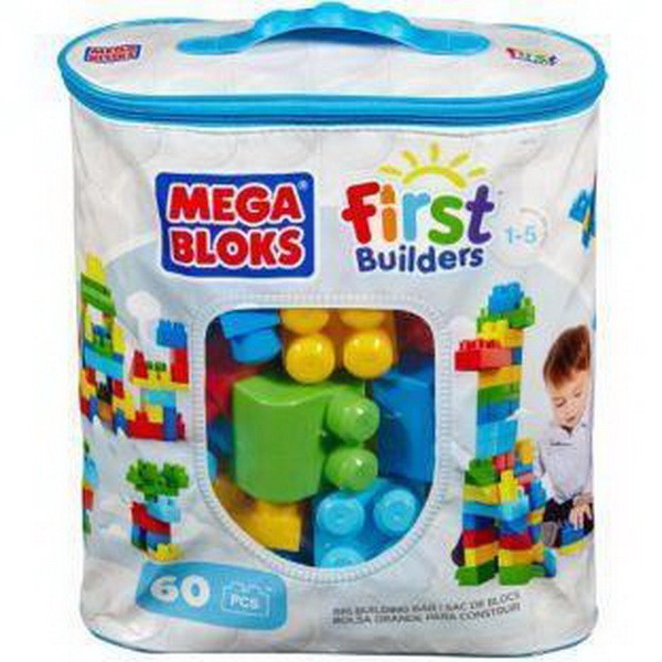 MEGA BLOKS FIRST BUILDERS BIG BUILDING BAG 60PCS BLUE  DCH55