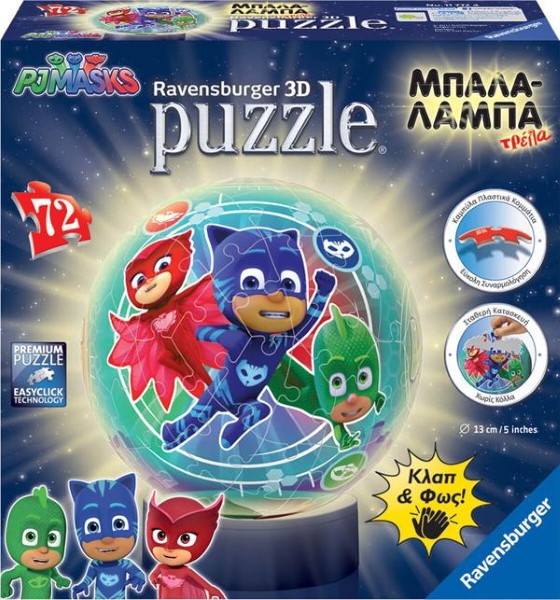 RAVENSBURGER - 3D PUZZLE ΜΠΑΛΑΛΑΜΠΑ ΤΡΕΛΑ 72 ΤΕΜ. PJ MASKS  11773