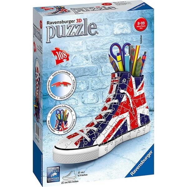RAVENSBURGER - 3D PUZZLE 108 PCS SNEAKER BRITISH FLAG WITH CANDLE  11222