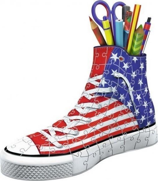 RAVENSBURGER - 3D PUZZLE 108 PCS SNEAKER AMERICAN FLAG PEN HOLDER WITH CANDLE (12549)