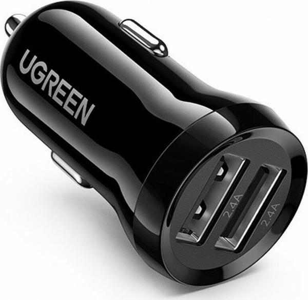 Ugreen Car Charger Ed018 24W Dual Usb 2.4A Black 50875