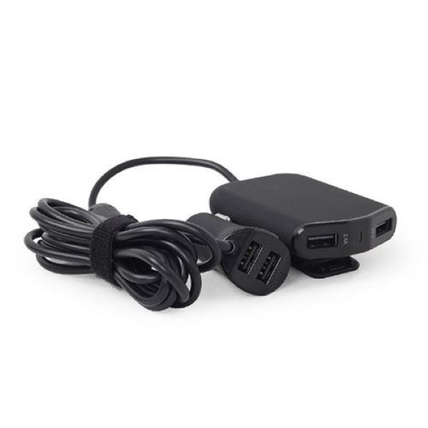 ENERGENIE 4-PORT FRONT AND BACK SEAT CAR CHARGER 9,6A BLACK
